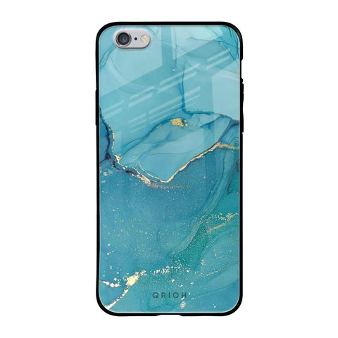 Blue Golden Glitter iPhone 6S Glass Back Cover Online