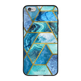 Turquoise Geometrical Marble iPhone 6S Glass Back Cover Online