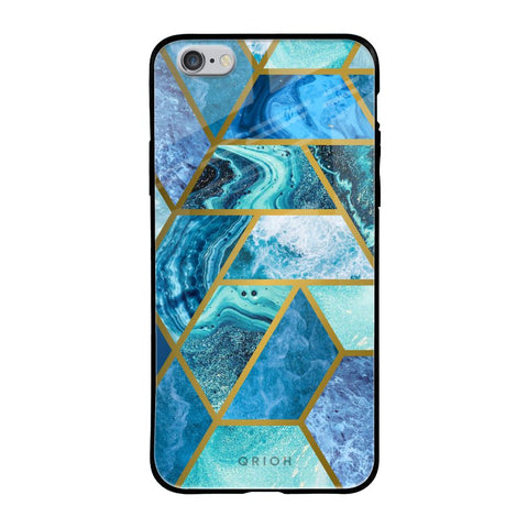 Turquoise Geometrical Marble iPhone 6S Glass Back Cover Online