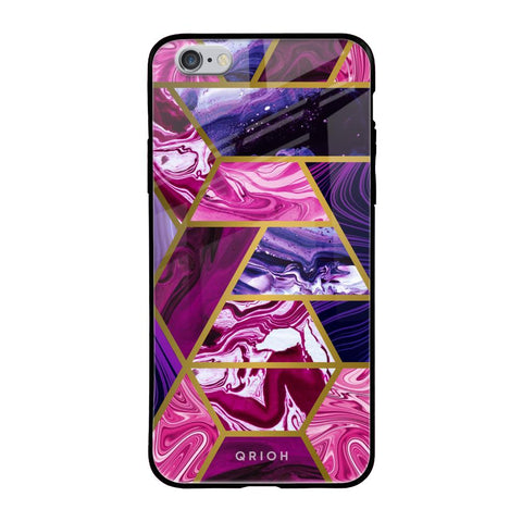 Electroplated Geometric Marble iPhone 6S Glass Back Cover Online