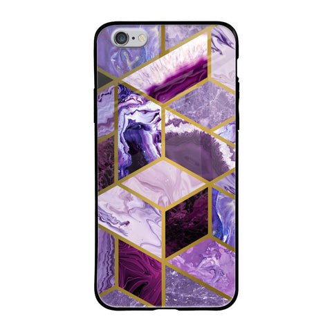 Purple Rhombus Marble iPhone 6S Glass Back Cover Online