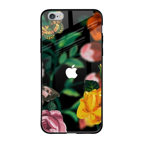 Flowers & Butterfly iPhone 6S Glass Back Cover Online