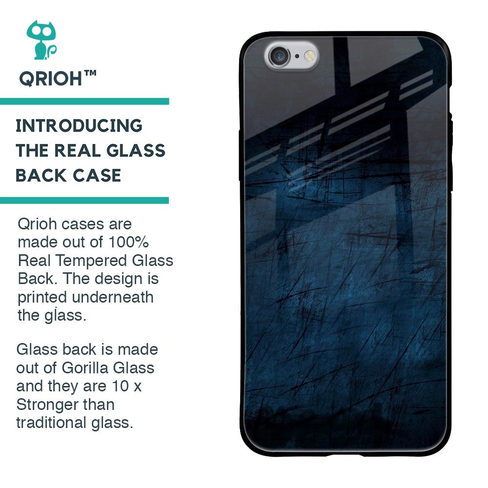 Dark Blue Grunge Glass Case for iPhone 6S