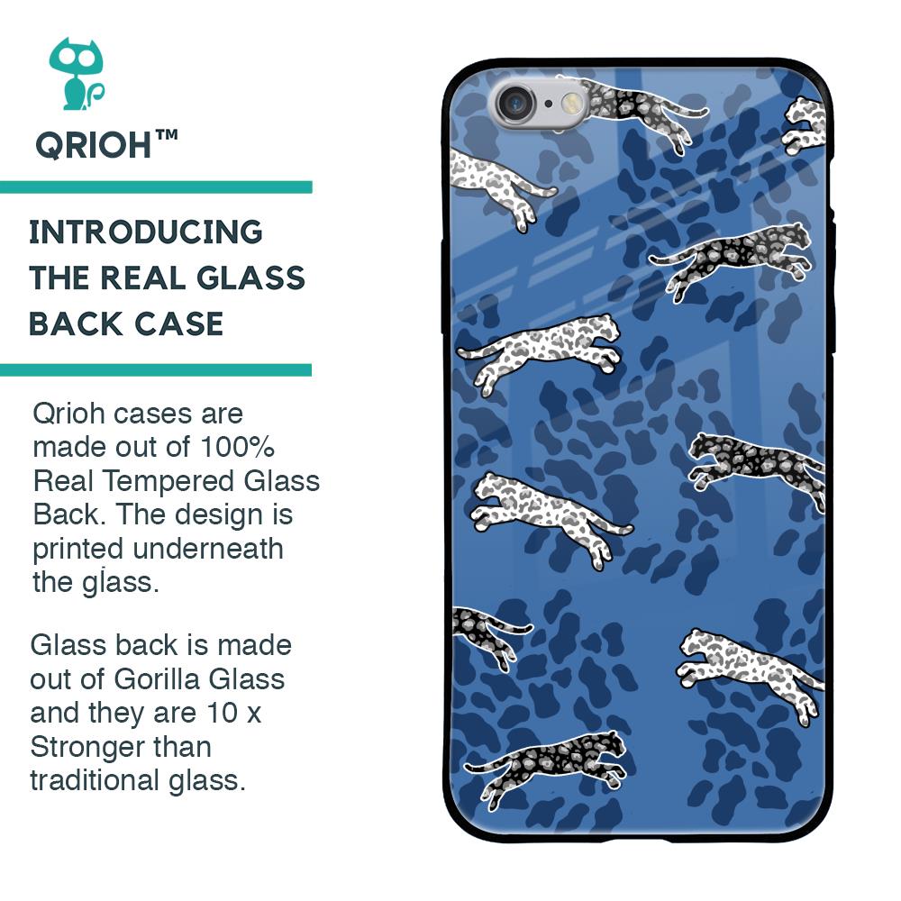 Blue Cheetah Glass Case for iPhone 6S