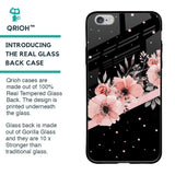 Floral Black Band Glass Case For iPhone 6S