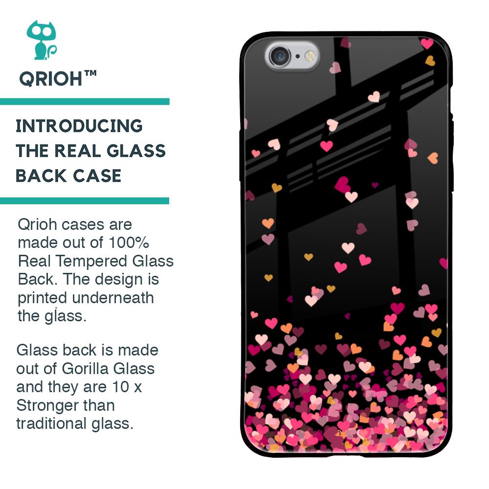 Heart Rain Fall Glass Case For iPhone 6S