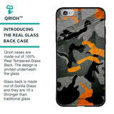 Camouflage Orange Glass Case For iPhone 6S