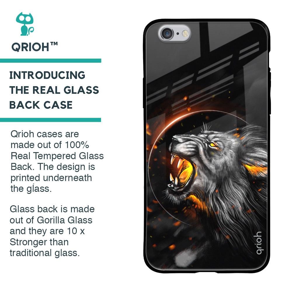 Aggressive Lion Glass Case for iPhone 6S