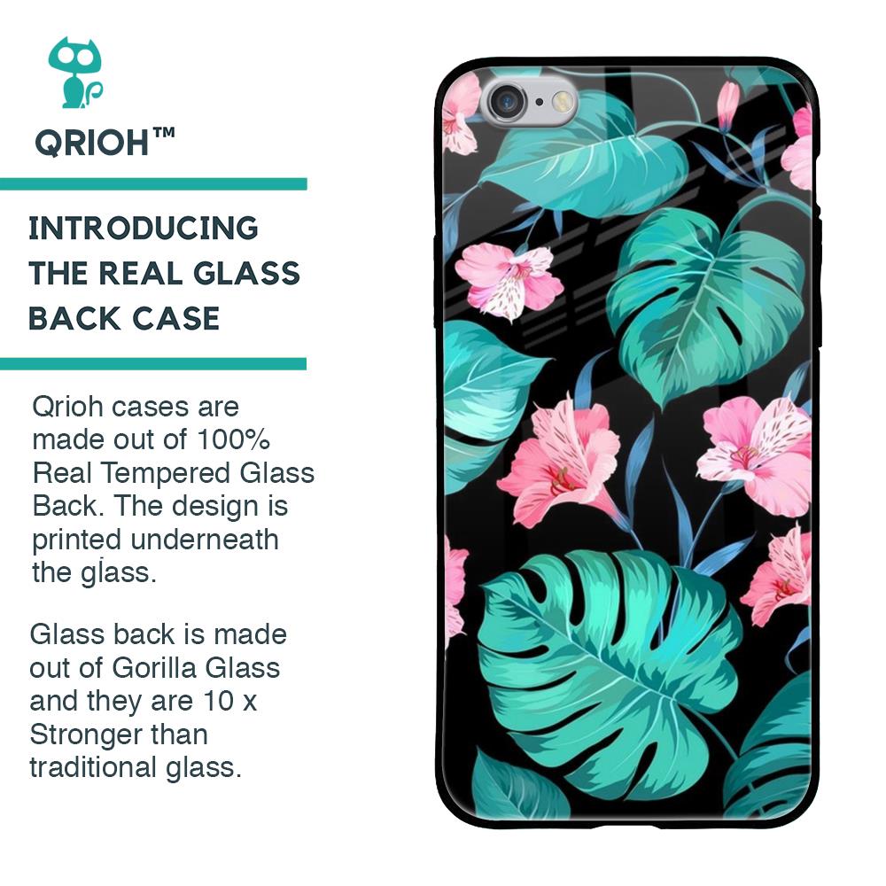 Tropical Leaves & Pink Flowers Glass case for iPhone 6S