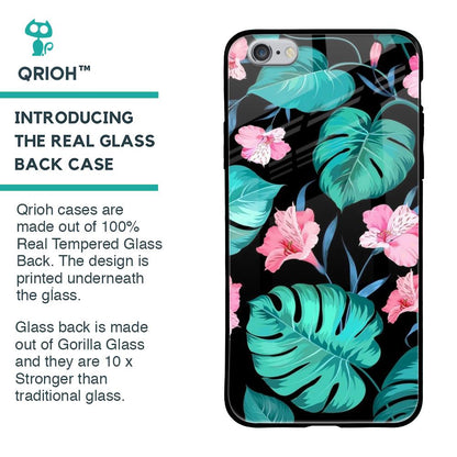 Tropical Leaves & Pink Flowers Glass case for iPhone 6S