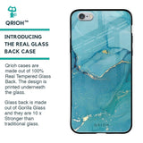 Blue Golden Glitter Glass Case for iPhone 6S