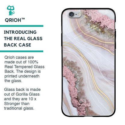 Pink & Gold Gllitter Marble Glass Case for iPhone 6S