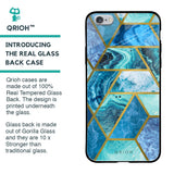 Turquoise Geometrical Marble Glass Case for iPhone 6S