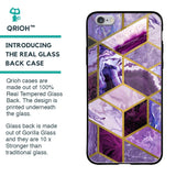 Purple Rhombus Marble Glass Case for iPhone 6S