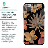 Lines Pattern Flowers Glass Case for iPhone 6S
