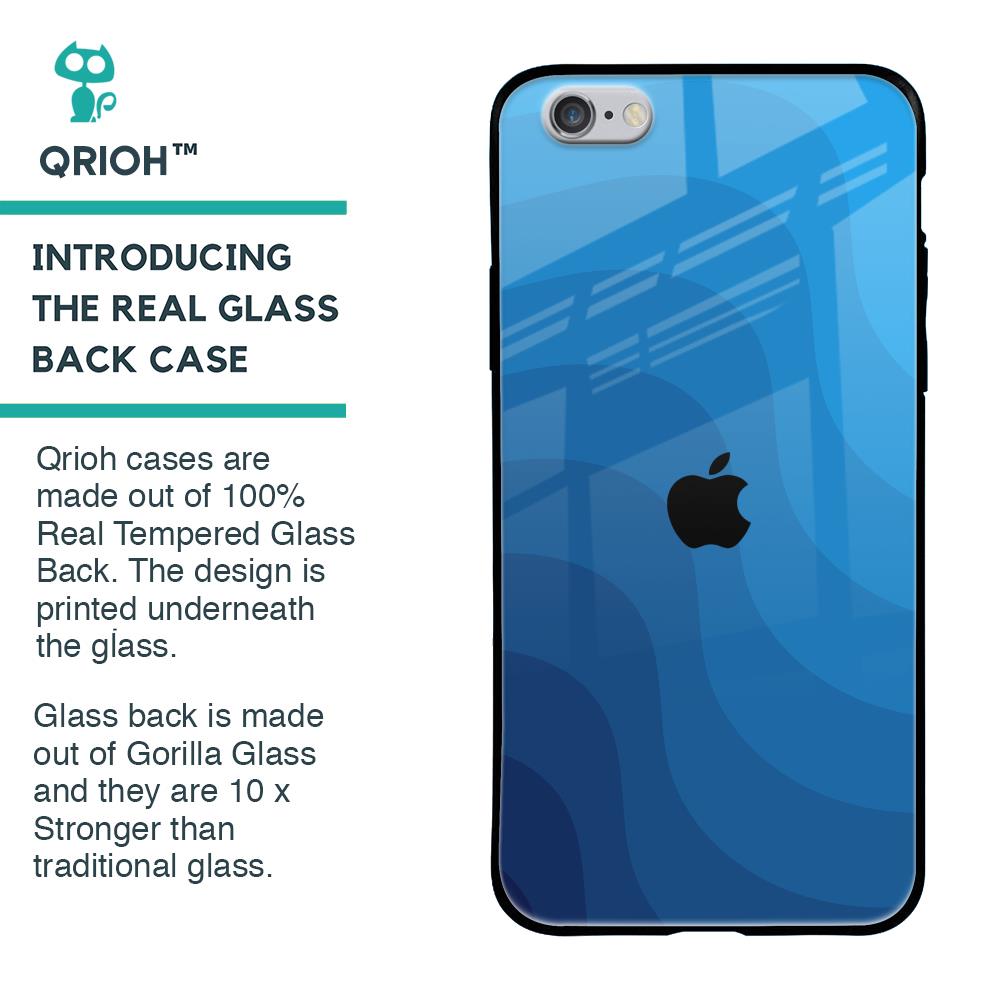Blue Wave Abstract Glass Case for iPhone 6S