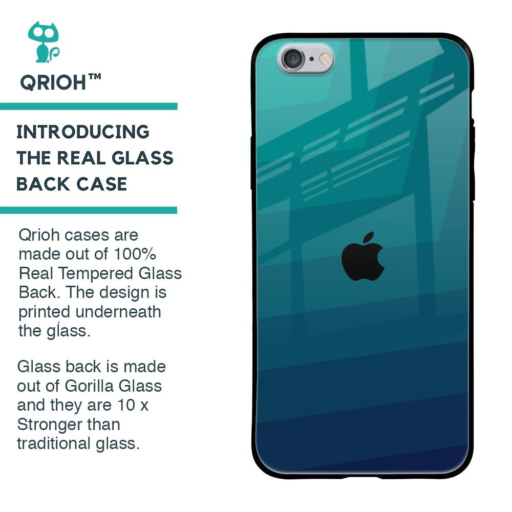Green Triangle Pattern Glass Case for iPhone 6S