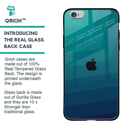Green Triangle Pattern Glass Case for iPhone 6S