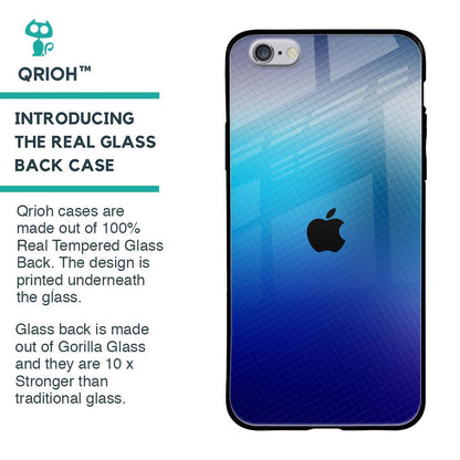 Blue Rhombus Pattern Glass Case for iPhone 6S