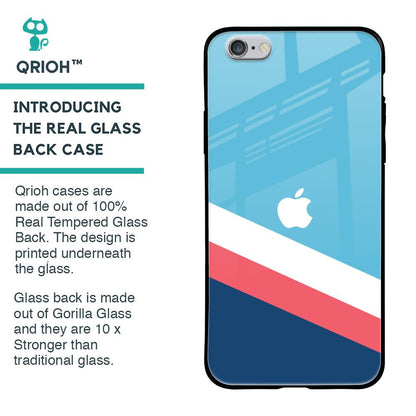 Pink & White Stripes Glass Case For iPhone 6S