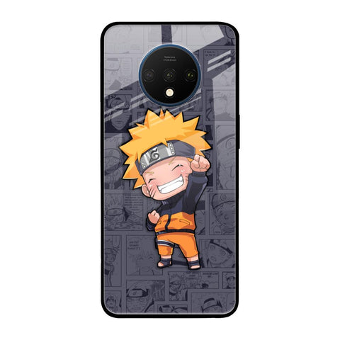 Orange Chubby OnePlus 7T Glass Back Cover Online