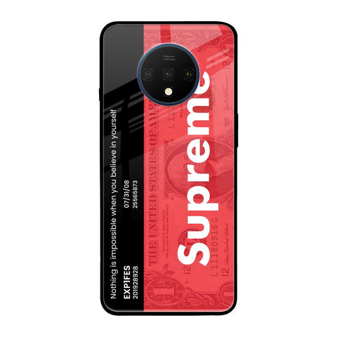 Supreme Ticket OnePlus 7T Glass Back Cover Online