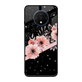 Floral Black Band OnePlus 7T Glass Back Cover Online