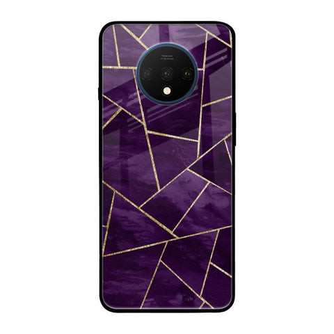 Geometric Purple OnePlus 7T Glass Back Cover Online