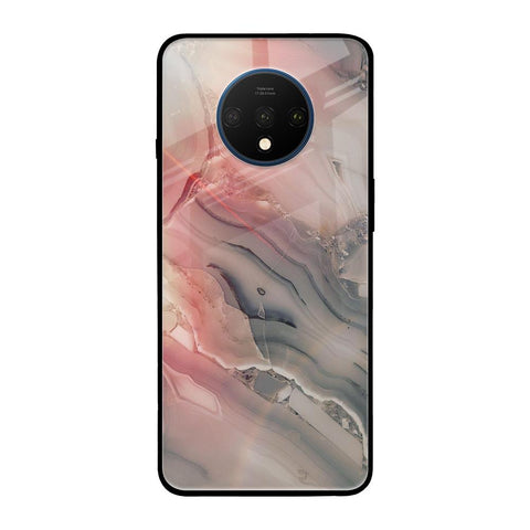 Pink And Grey Marble OnePlus 7T Glass Back Cover Online