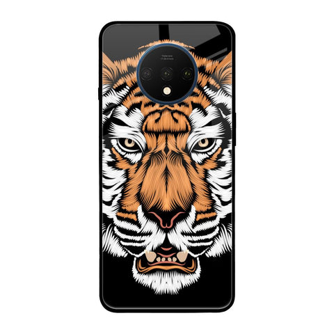Angry Tiger OnePlus 7T Glass Back Cover Online