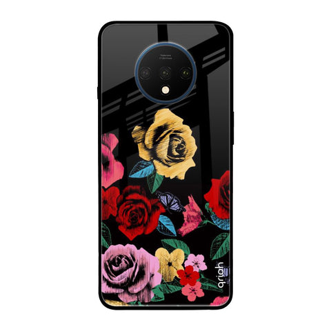 Floral Decorative OnePlus 7T Glass Back Cover Online