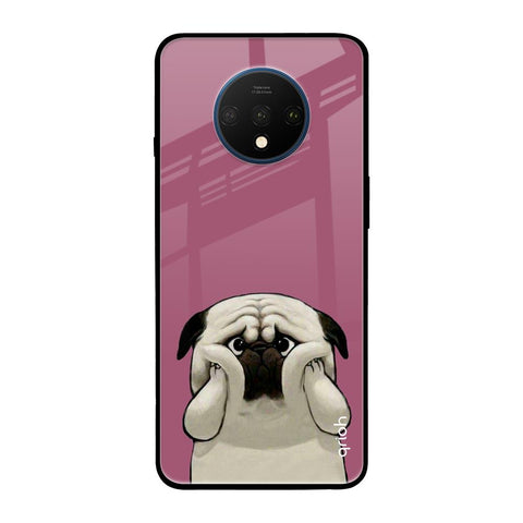 Funny Pug Face OnePlus 7T Glass Back Cover Online