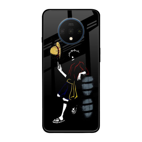 Luffy Line Art OnePlus 7T Glass Back Cover Online