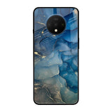 Blue Cool Marble OnePlus 7T Glass Back Cover Online