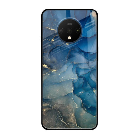Blue Cool Marble OnePlus 7T Glass Back Cover Online