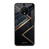Sleek Golden & Navy OnePlus 7T Glass Back Cover Online