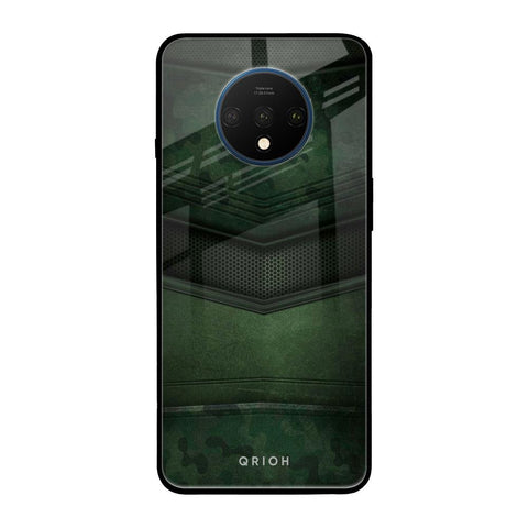 Green Leather OnePlus 7T Glass Back Cover Online