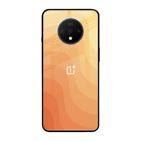 Orange Curve Pattern OnePlus 7T Glass Back Cover Online