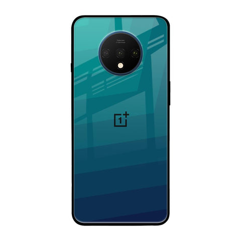 Green Triangle Pattern OnePlus 7T Glass Back Cover Online
