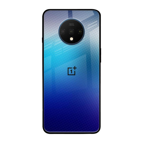 Blue Rhombus Pattern OnePlus 7T Glass Back Cover Online