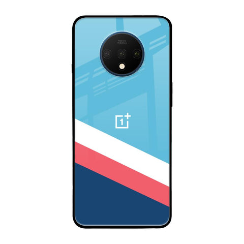 Pink & White Stripes OnePlus 7T Glass Back Cover Online