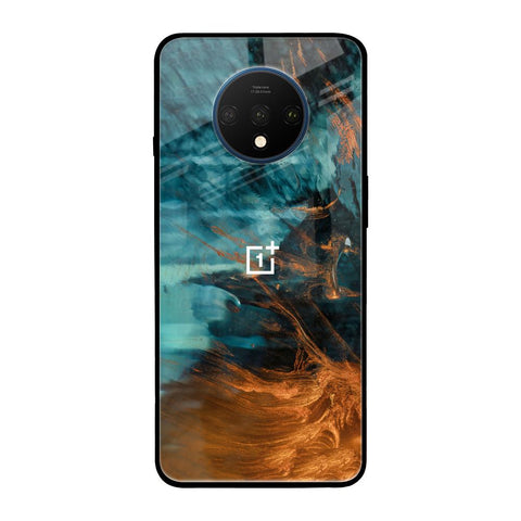 Golden Splash OnePlus 7T Glass Back Cover Online