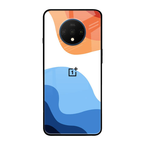 Wavy Color Pattern OnePlus 7T Glass Back Cover Online