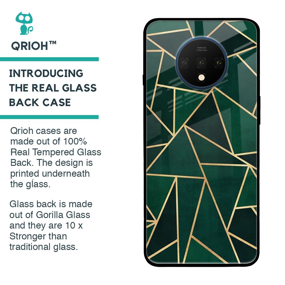 Abstract Green Glass Case For OnePlus 7T