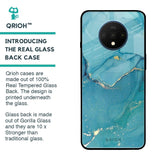 Blue Golden Glitter Glass Case for OnePlus 7T