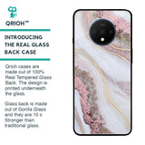 Pink & Gold Gllitter Marble Glass Case for OnePlus 7T