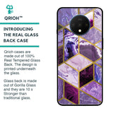 Purple Rhombus Marble Glass Case for OnePlus 7T