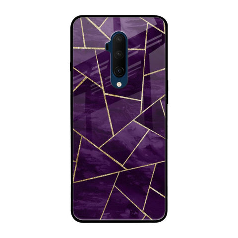 Geometric Purple OnePlus 7T Pro Glass Back Cover Online