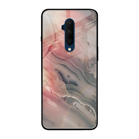 Pink And Grey Marble OnePlus 7T Pro Glass Back Cover Online
