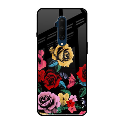 Floral Decorative OnePlus 7T Pro Glass Back Cover Online
